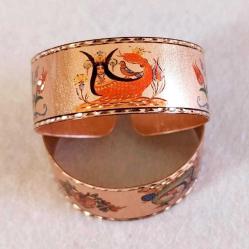 Bakır bilezik - Şahmaran, El işçilikli lüks bilezik Model -5