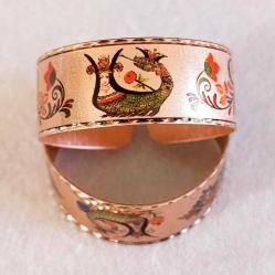 Bakır bilezik - Şahmaran, El işçilikli lüks bilezik Model -6