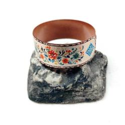 Bakır bilezik - Şahmaran, El işçilikli lüks bilezik Model -11, Üzeri gerçek gümüşlüdür.