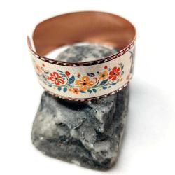 Bakır bilezik - Şahmaran, El işçilikli lüks bilezik Model -13, Üzeri gerçek gümüşlüdür.