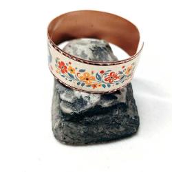 Bakır bilezik - Şahmaran, El işçilikli lüks bilezik Model -13, Üzeri gerçek gümüşlüdür.