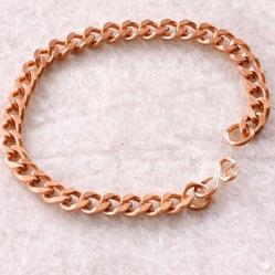 Bakır künye bileklik, 23cm boy, 7mm en, 20gr ağırlık