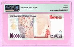 TURKEY 10000000 TL P214 1999 PREFIX--H01 000213-- PMG 65 EPQ UNC (TK 19 529) ÇİL