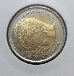 2014 UZUN KULAKLI KİRPİ 1 BİR TÜRK LİRASI HATIRA PARASI DARPHANE BASKISIORİJİNAL ÇİL K1İ2R1 NADİR