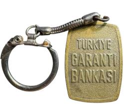 Anahtarlık, Türkiye Garanti Bankası Logolu ve Dört Yapraklı Yonca (Şans) Motifli Metal Anahtarlık