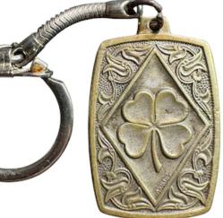 Anahtarlık, Türkiye Garanti Bankası Logolu ve Dört Yapraklı Yonca (Şans) Motifli Metal Anahtarlık