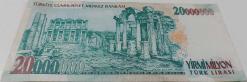 7.EMİSYON 1.TERTİP 20.000.000 TL TÜRK LİRASI A33398814 SERİ NUMARALI KAĞIT PARA ÇİLALTI
