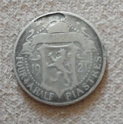 Kıbrıs 4,5 Piastre Gümüş 1921 Georgivs