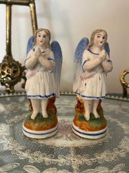 Porselen çift melek biblo