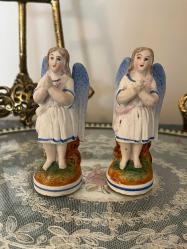 Porselen çift melek biblo