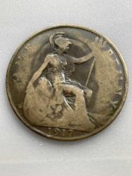 1917 TARİHLİ GEORGIVS V DÖNEMİ INGİLTERE ONE PENNY