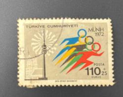 Türk Pulu - Turkish Stamp -  Postadan Geçmiş Pul Filateli - 1972 MÜNİH OLİMPİYATLARI TEMALI PUL, 110+25 KURUŞ - Türkiye Cumhuriyeti - NOSTALJİK DOĞUM GÜNÜ HEDİYESİ