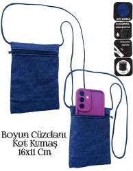 SEVBAGS BOYUN CÜZDANI KOT KUMAŞ GÜNLÜK TELEFON PARA KİMLİK KART CÜZDANI