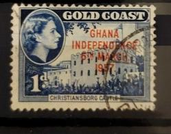 İngiliz sömürgesi Gold Coast 1957 Gana Bağımsızlık sürşarjlı damgalı