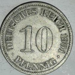 ALMANYA  1901 A    10  PFENNIG