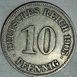 ALMANYA  1905 E    10  PFENNIG