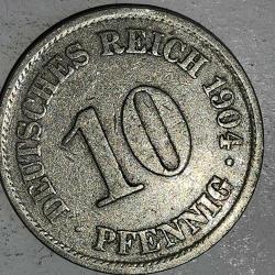 ALMANYA  1904 A    10  PFENNIG