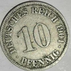 ALMANYA  1901 A    10  PFENNIG