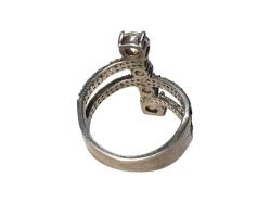 TURKUAZ VE ZİRKON TAŞLARLA SÜSLÜ GÜMÜŞ ABİYE YÜZÜK