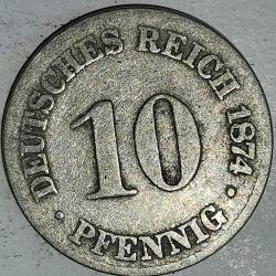 ALMANYA  1874 C    10  PFENNIG