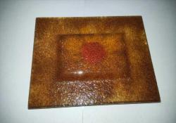 19932-ÇOK ŞAHANE CAM ÜZERİNE EL BOYAMA MASA ÜSTÜ DEKOR TABAĞI