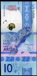 ARUBA 10 FLORİN 2019, P#21, ÇİL, ESKİ YABANCI KAĞIT PARA