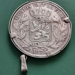 BELÇİKA  1873   5  FRANK   GÜMÜŞ  27,8  GRAM