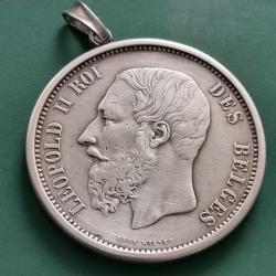 BELÇİKA  1873   5  FRANK   GÜMÜŞ  27,8  GRAM