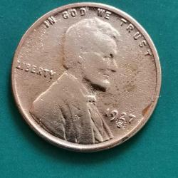 AMERİKA  1927 S     1 CENT   BUĞDAY  CENTİ