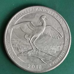 AMERİKA   2018  P    ÇEYREK DOLAR  25 CENT    HATIRA  Güzel Amerika Çeyrekleri - Cumberland Adası Ulusal Deniz Kıyısı