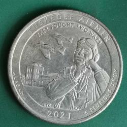 AMERİKA   2021 P   ÇEYREK DOLAR  25 CENT    HATIRA Güzel Amerika Çeyrekleri - Tuskegee Airmen Ulusal Tarihi Bölgesi