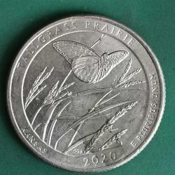 AMERİKA   2020 P   ÇEYREK DOLAR  25 CENT    HATIRA Güzel Amerika Çeyrekleri - Tallgrass Prairie Ulusal Koruma Alanı
