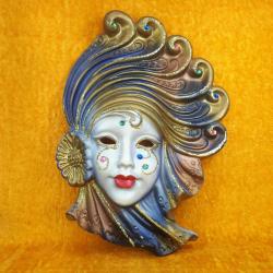 EL BOYAMA SERAMİK VENEDİK MASKESİ DUVAR PANOSU , MADE IN ITALY