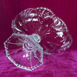 VINTAGE OVAL FORMLU , AYAKLI KRİSTAL CAM MEYVELİK , JARDİNYER