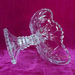 VINTAGE OVAL FORMLU , AYAKLI KRİSTAL CAM MEYVELİK , JARDİNYER