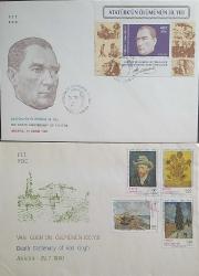 Türkiye Cumhuriyeti ve KKTC 1981-1990 arası 5 Adet Büyük Boy FDC ve Özel gün zarfları