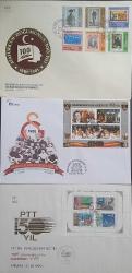 Türkiye Cumhuriyeti  1988-2005 arası 5 Adet Büyük Boy FDC ve Özel gün zarfları