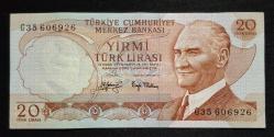 6. Emisyon 20 Türk Lirası G35 ÇÇT KAĞIT PARA