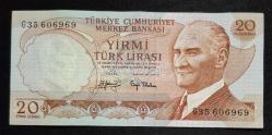 6. Emisyon 20 Türk Lirası G35 ÇÇT KAĞIT PARA