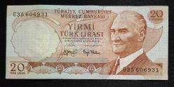 6. Emisyon 20 Türk Lirası G35 ÇÇT KAĞIT PARA