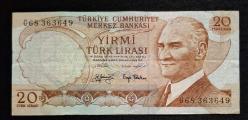 6. Emisyon 20 Türk Lirası G68 ÇÇT KAĞIT PARA