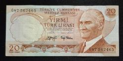 6. Emisyon 20 Türk Lirası G87 ÇÇT KAĞIT PARA