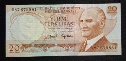 6. Emisyon 20 Türk Lirası G87 ÇÇT KAĞIT PARA