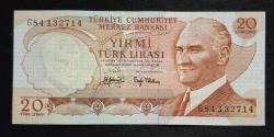 6. Emisyon 20 Türk Lirası G84 ÇÇT KAĞIT PARA