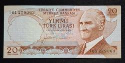 6. Emisyon 20 Türk Lirası I61 ÇÇT KAĞIT PARA