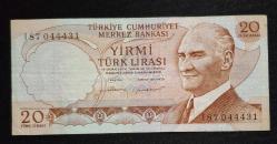 6. Emisyon 20 Türk Lirası I87 ÇÇT KAĞIT PARA