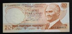 6. Emisyon 20 Türk Lirası E75 ÇÇT KAĞIT PARA