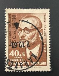 Türk Pulu - Turkish Stamp -  Postadan Geçmiş Pul Filateli - 1961 DAMGALI - İSTANBUL KANDİLLİ RASATHANESİ - FATİN GÖKMEN  1878-1955 TEMALI PUL, 40+5 KURUŞ- Türkiye Cumhuriyeti - NOSTALJİK DOĞUM GÜNÜ HEDİYESİ