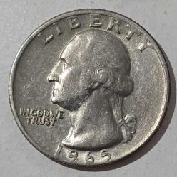 Efemera - AMERİKA 1965 Quarter (Çeyrek) Dolar - kitantik - kitaLog