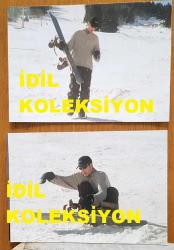 TÜRKİYE CUMHURİYETİ ESKİ BAŞBAKANI TANSU ÇİLLER'İN OĞLU BERK ÇİLLER'İN ORİJİNAL 2'Lİ FOTOĞRAF SETİ - 18 x 13 cm EBADINDA - BERK ÇİLLER, ULUDAĞ'DA KAYAKLA KAYARKEN ÇEKİLMİŞ 2 FARKLI KARE. 1997